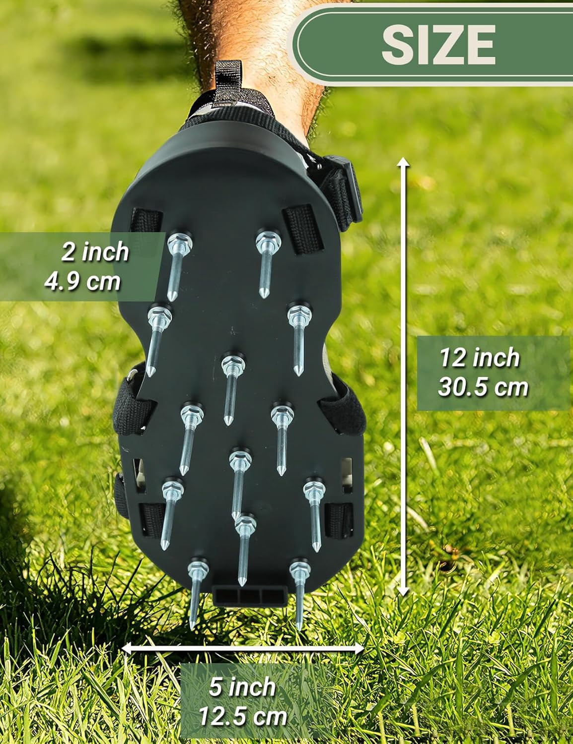 Lawn Aerator Shoes, Grass Aerator shoes with Adjustable Spike, Spiked Aerating Sandals Heavy Duty Lawn soil Aerator Tool for Yard Patio Garden Lawn