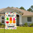 thumbnail image 2 of AMHNF Hello Summer Ice Cream Polka Dot Linen Garden Flag for Spring Summer Home Outdoor Garden Yard Door Decor 12x18 inch, 2 of 5