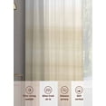 thumbnail image 7 of Beige White Stripes Semi Sheer Curtains 108 Inch Length 2 Panels Set, Farmhouse Modern Gradient Lines Sheer Kitchen Curtain Privacy Voile Window Curtain for Living Room Bedroom Rod Pocket Drapes, 7 of 7