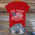 thumbnail image 2 of Womens Summer T Shirts Helii 250th Stars Stripes Casual Loose Blouses Short Sleeve Trendy Go Out Outfits for 4th of July Memorial Day S-XXL Red, 2 of 4