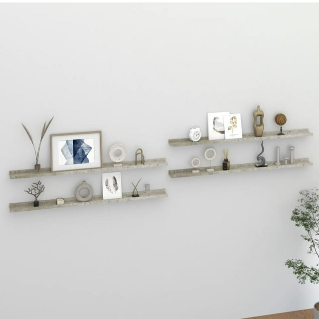 vidaXL Étagères Murales 4 Pcs Gris Béton 115x9x3 cm