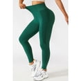 thumbnail image 3 of Mallas deportivas verdes para correr y hacer ejercicio, de secado rápido, elásticas, talla L, leggings de yoga de cintura alta, 3 of 6