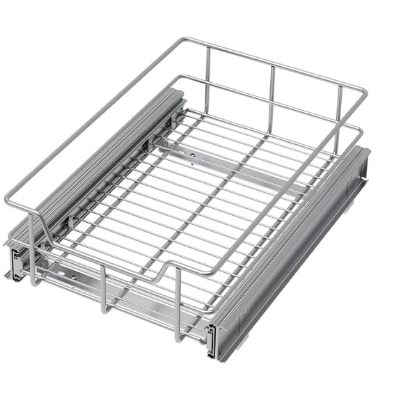Pull Out Cabinet Organizer 9" W X 17" D, Slide Out Drawers For Kitchen Organizers and Storage, Pull Out Drawers For Cabinets Capacity Heavy Duty Caddy, Cabinet Shelves Chrome-Plated, Bathroom Pantry