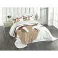 thumbnail image 3 of Ambesonne Sloth Quilted Bedspread Set 3 Pcs, Cartoon Wildlife Mammal, King Size, Tan Chestnut Brown, 3 of 5