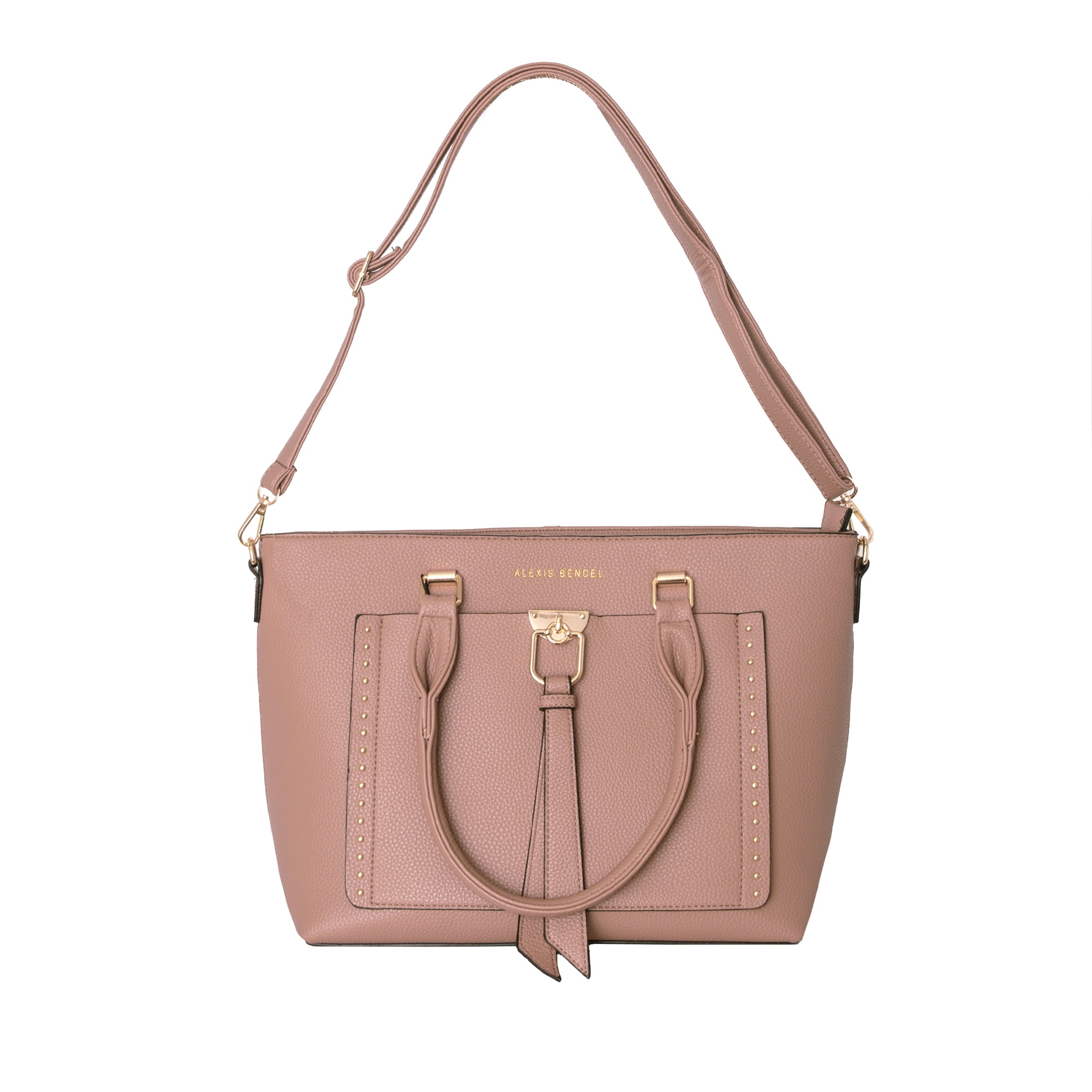 Alexis Bendel Mauve Women’s Vegan Leather Multi-Style Shopper Tote Everyday Handbag