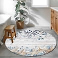thumbnail image 3 of Round Area Rug 3 Ft, Blue Beige Coastal Washable Non-Slip Circle Carpet for Living Room/Bedroom, Beach Starfish Summer Eucalyptus Retro Low-Profile Small Floor Mats Collection Rugs for Indoor, 3 of 8
