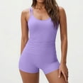thumbnail image 2 of Dagegui Women's Athletic Tankini Swimsuit 2 Pack Swim Tank Tops with Sport Shorts Bathing Suit Solid Color Swimwear for Pool & Beach Purple S, 2 of 7
