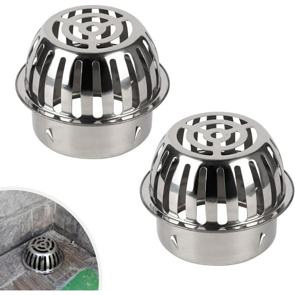 2PCS Gutter Filter 97mm in 304 Stainless Steel, Gutter Filter, Protection of Pipes Against Leaves, Blockage