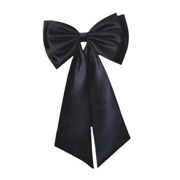 Lazo de satén desmontable Suministros Lazo desmontable para bodas Atuendo diario Regalo de graduación Negro
