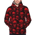 thumbnail image 2 of Bingfone Red Skulls Men's Drawstring Hoodie Long Sleeve Pocket Sweatshirts-Large, 2 of 6