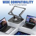 thumbnail image 6 of Laptop Stand for Desk, Adjustable Computer Stand with 360° Rotating Base, Ergonomic Laptop Riser for Collaborative Work, Foldable & Portable Laptop Stand, fits for All 10-16" Laptops Green, 6 of 7
