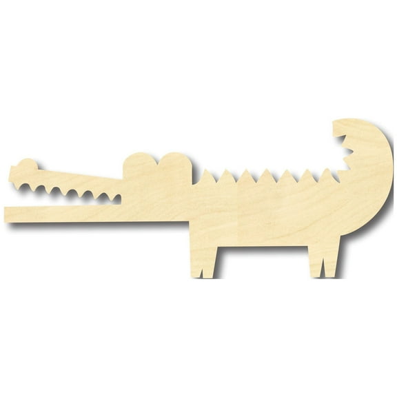 Unfinished Wood Cute Crocodile Alligator Shape - Craft - up to 46" DIY 8" / 1/8"