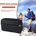 thumbnail image 5 of Teléfono Hombres PU Bolsos de cuero Color sólido Riñonera Cremallera Riñonera Negro, 5 of 5