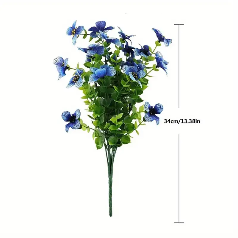 Artificial Flowers for Outdoors, 6 Bundles Artificial Plants & Flowers Outdoor, UV Resistant Faux Flowers Outdoor Fake Flowers for Outside Porch Window Box Decoration