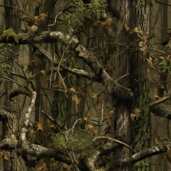 Bark Shadows Camo Cotton Fabric