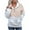 Khaki, variant on IROINNID Women's Shearling Jacket Long Sleeve Stripes Pullover V-Neck Outwear, Casual Ladies Plush Colorblock Thermal Sweater Jacket