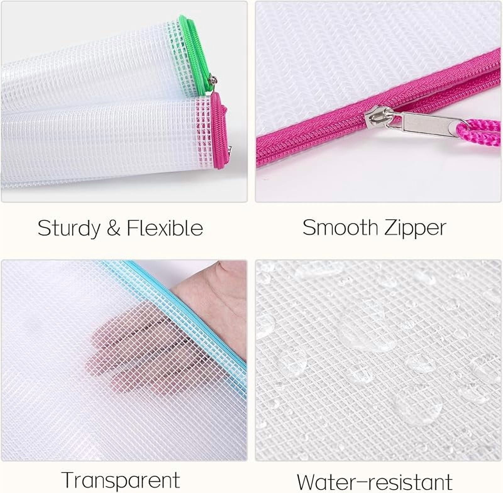 24 Pack Mesh Zipper Pouch with Sticky Labels, A4 Mesh Bags for Board Game Puzzles Organization Storage, Durable Letter Size File Folders Organizer for Teacher School Classroom Office Supplies