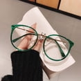thumbnail image 2 of Gafas para miopía de mujer con montura grande, cara plana ovalada, montura fina de metal, gafas para hombre, 2 of 5