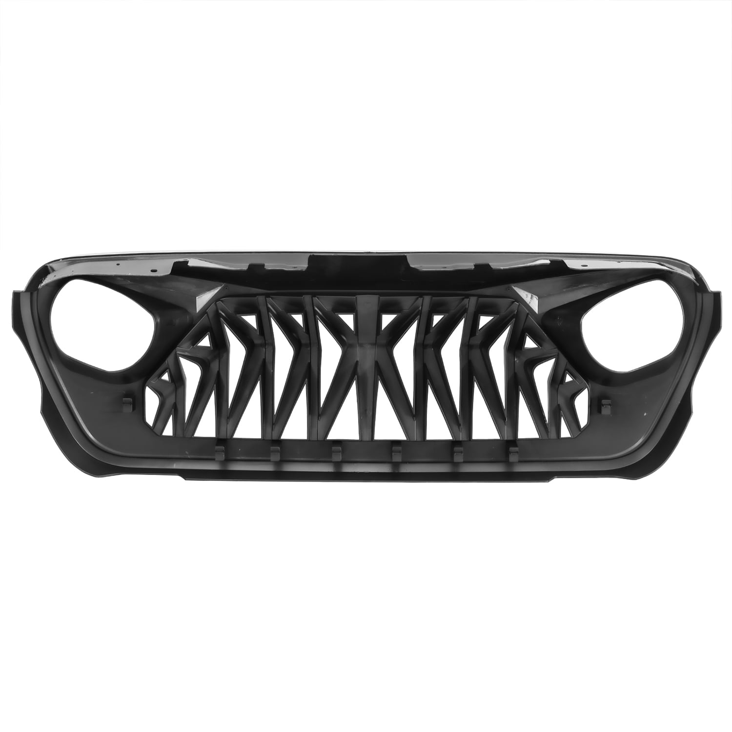 AMERICAN MODIFIED Glossy Black & Red Front Shark Grille for 2018+ Jeep Wrangler JL Gladiator JT