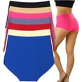 thumbnail image 2 of ToBeInStyle Women's 6 Pack High Waisted Seamless Basic Laser Cut Panties - Vibrant - X-Large, 2 of 7