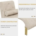 thumbnail image 6 of Andeworld Button-Tufted Paddie Velvet Button-Tufted Chaise Lounge Chair Indoor Leisure Sofa Couch w/Bolster Pillow,Upholstered Chaise Lounge Chair for Bedroom Living Room Office(Beige), 6 of 6