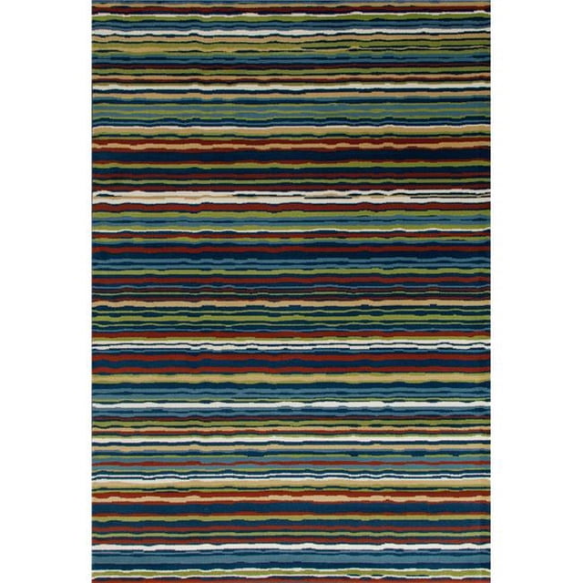 Art Carpet 841864116939 3 x 4 ft. Seaport Collection Wavy Stripe Woven Area Rug, Multi Color