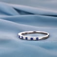 thumbnail image 5 of Sterling silver blue sapphire & cubic zirconia half eternity stacking ring, 5 of 6