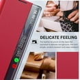 thumbnail image 6 of Phone Case for Samsung Galaxy A53 5G Case, Smart Clear View Window Luxury Slim Mirror for Galaxy A53 Case with Kickstand, Leather Hard PC Flip Shockproof Protective Cover Samsung A53 Case, Red, 6 of 14