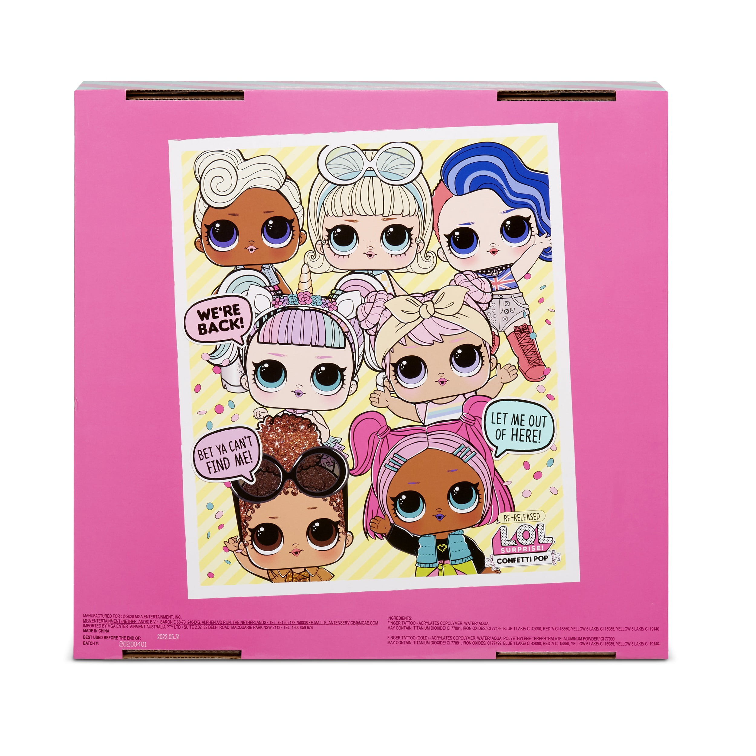 Free Shipping L.O.L. Surprise Confetti Pop Pharaoh Babe 6 Re released Dolls Each with 9 Surprises Doll Playset 9 Pieces Walmart