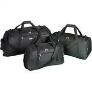 Protege 3-Piece Adult Travel Duffel Set, Black
