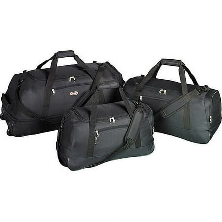 Protege 3-Piece Adult Travel Duffel Set, Black