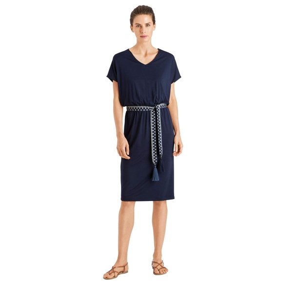 HANRO Robe de Mode Yoga pour Femmes, Bleu Marine Profond, Large