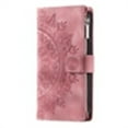 thumbnail image 5 of Jiahe Cover for iPhone 11 Pro, Wallet Case with Card Holder and Crossbody Lanyard, Flip Leather Flower Pattern Magnetic Closure Zipper Pocket Case Kickstand Shockproof Cover, pink, 5 of 6