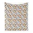 thumbnail image 1 of Guitar Soft Flannel Fleece Blanket, Realistic Illustration Classic and Electric Instruments Entertainment, Cozy Plush for Indoor and Outdoor Use, 50" x 70", Pale Orange Brown White, by Ambesonne, 1 of 6
