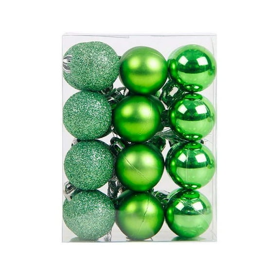 Adornos navideños con forma de bola lasenersm, 3 cm, irrompibles, 24 unidades