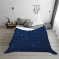 thumbnail image 6 of KLL Sparkling Blue Glitter Print Fleece Throw Blanket, Horizontal Fleece Bedding Cute Soft Blankets Comfy Fleece Flannel Plush Home Decor for Couch & Bed -60"x50", 6 of 9
