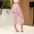 thumbnail image 3 of MLDRA Skirts For Women High Waist Floral Print Mermaid Skirt Vintage Ruffle Hem Midi Skirts, 3 of 7