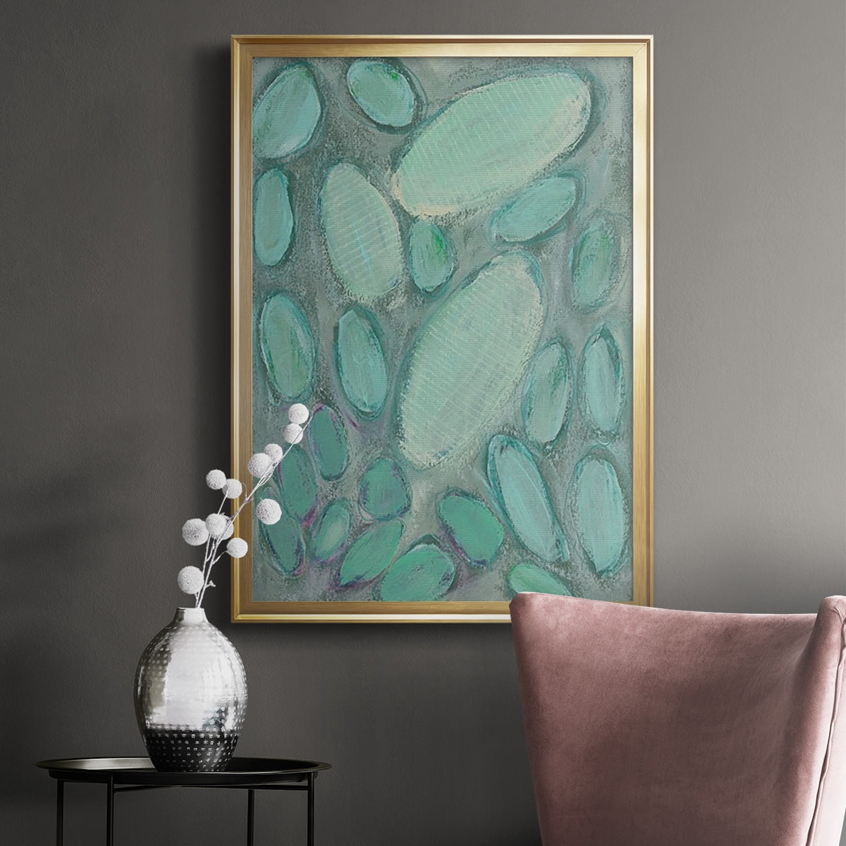 Blue Orbs II Premium Framed Print, in Gold, Black, or Silver - Ready to Hang