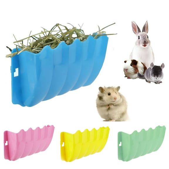 ACDANC Rabbit Feeder Hanging Manger Less Wasted Grass Holder Rack Food Dispenser Small Animal Plastic Bowl for Rabbits Bunny Guinea Pigs Rat Chinchilla