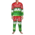 thumbnail image 3 of Naloa Watermelon Hello Summer Men’s Pajamas Set - Long Sleeve Button Down Sleep Shirt and Pajama Bottoms Sleepwear Set-Medium, 3 of 7