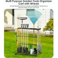 thumbnail image 2 of Mobile Garden Tool Organizer with Wheels, Heavy Duty Storage Cart for Brooms, Shovels, Rakes, and Lawn Tools, 2 of 6