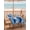 Indigo, Navy, Azure, variant on Outdoor Tablecloth with Umbrella Hole & Zipper, Blue Coastal Rectangle Tablecloth 54x80 Inch, Modern Abstract Beach Waves Ocean Patio Table Cover Waterproof Table Cloth for Picnic/Party