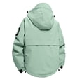 thumbnail image 3 of Wutalume Unisex Solid Color Outdoor Workwear Casual Loose Zipper Pocket Warm Long-Sleeved Jacket, Water-Resistant and Windproof, Ideal for Hiking, Work,Mint Green 3XL, 3 of 3