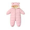 thumbnail image 2 of Esaierr Newborn Baby Romper Puffer Jacket Girls Boys Snowsuit Jacket Winter Jumpsuit with Ear Hooded for 3M-24M, 2 of 5