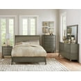 thumbnail image 1 of Gray Finish Wooden 6pc Bedroom Set Full Sleigh Bed Nightstands Dresser Mirror Chest Transitional Style Set, 1 of 7