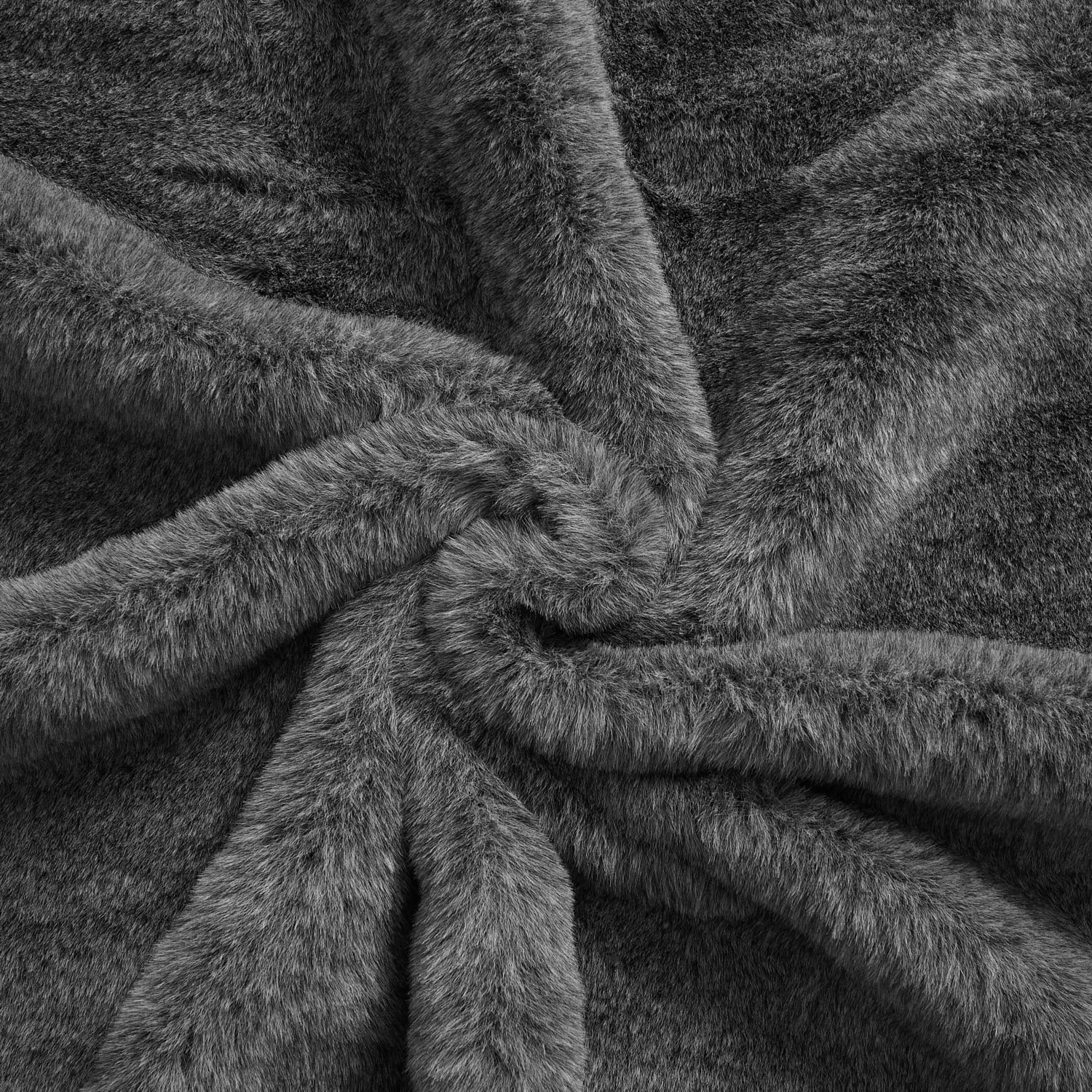 Cozy Haven Luxury Heathered Cationic Faux Fur Oversized Couch Throw Blanket, Grey, 50 x 72 in