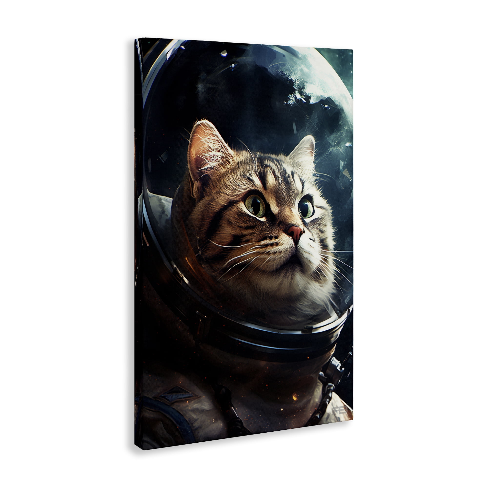 Stupell Industries Amazed Astronaut Cat Animals & Insects Painting Gallery Wrapped Canvas Art Print Wall Art, 30 x 45
