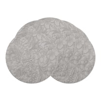 Unique Bargains Set of 6 Leather Round Placemats for Kitchen Dining Table Gray