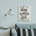 thumbnail image 2 of Stupell Industries Leave Your Worries at the Door Quote Family Greeting Canvas Wall Art Design by Fearfully Made Creations, 24" x 30", 2 of 4