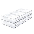 thumbnail image 1 of Stackable Plastic Food Storage Bins - Refrigerator Organizer With Handles For Pantry  Fridge  Freezer  Kitchen  Countertops  Cabinets - Clear Can Organizer, 1 of 6